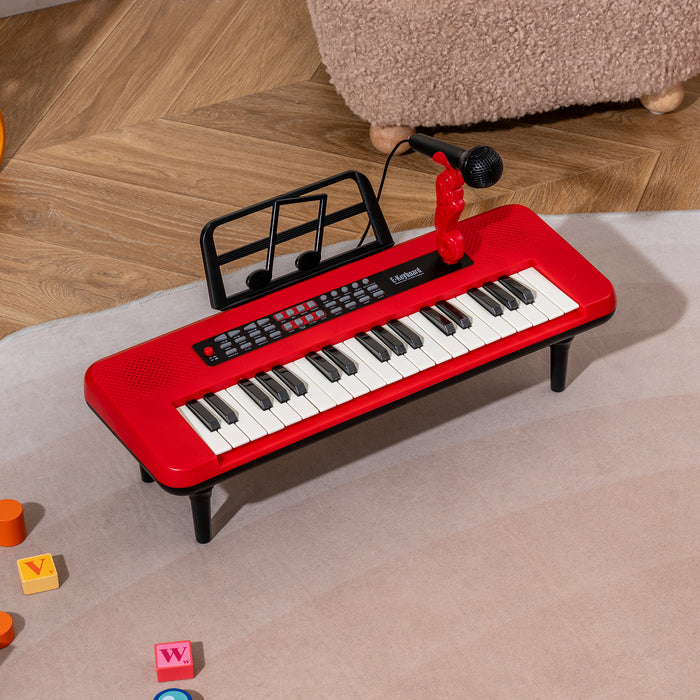 37 Keys Kids Portable Piano Keyboard with Microphone and Music Stand-