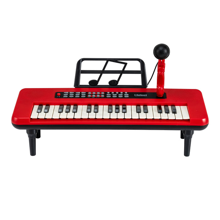 37 Keys Kids Portable Piano Keyboard with Microphone and Music Stand-