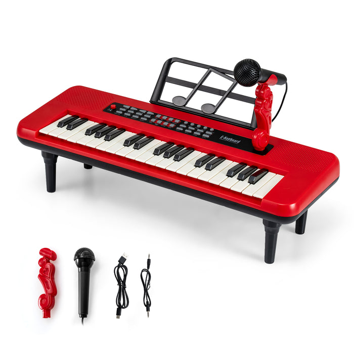 37 Keys Kids Portable Piano Keyboard with Microphone and Music Stand-