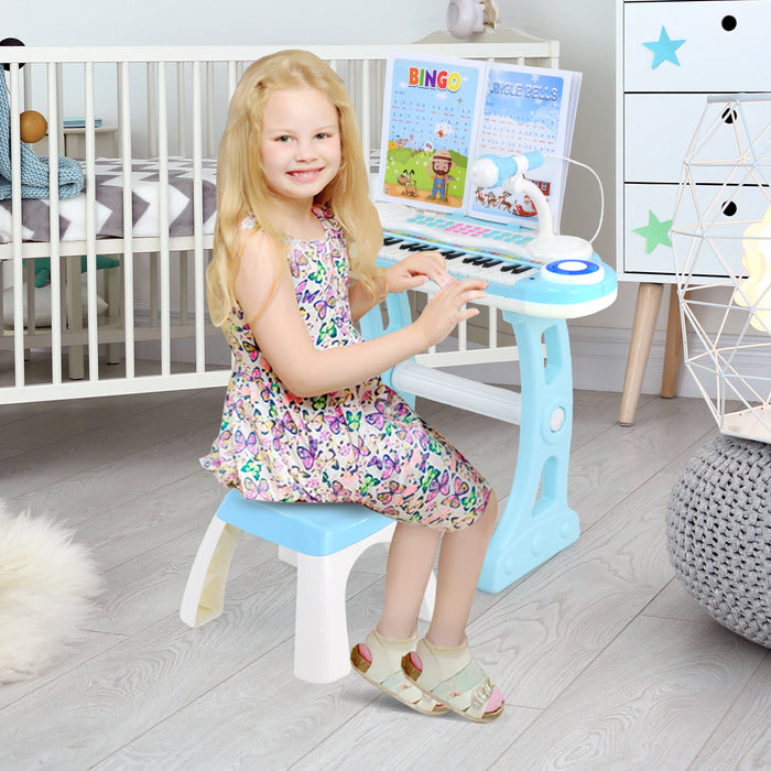 37 Keys Electronic Kids Piano Toy with Detachable Legs and Stool-
