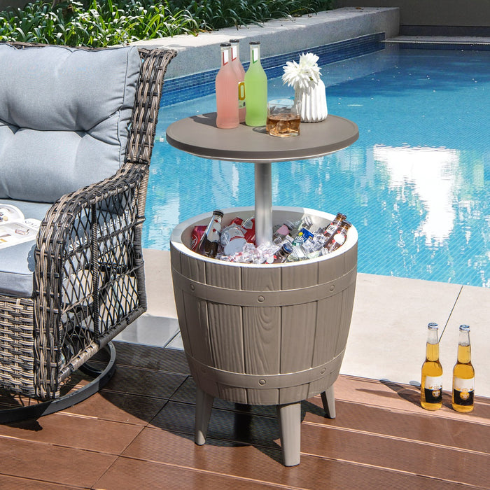 Cooler Style Outdoor Side Table - Telescopic Tabletop for Beer & Wine - Perfect for Patio Parties and Picnics