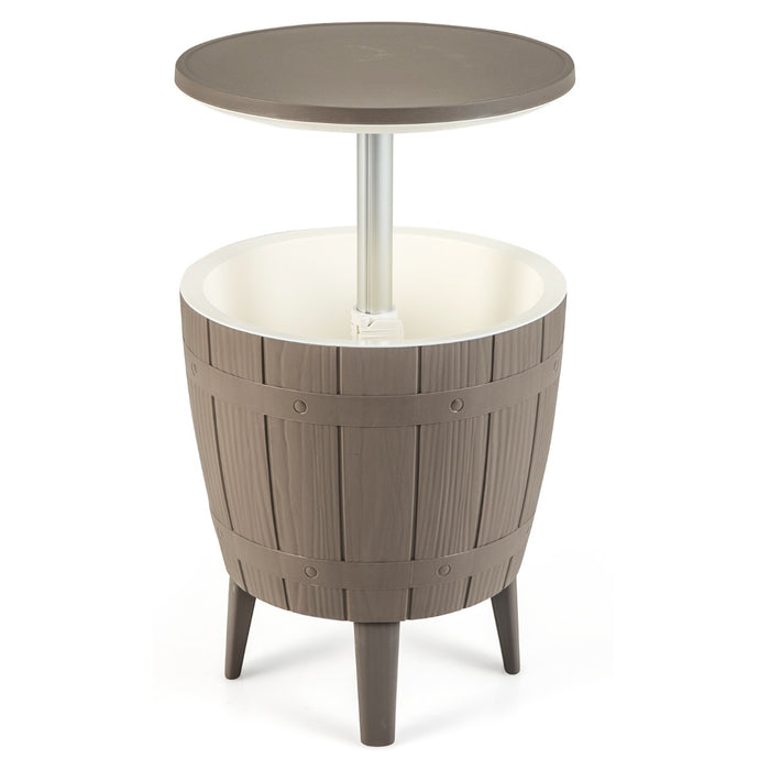 Cooler Style Outdoor Side Table - Telescopic Tabletop for Beer & Wine - Perfect for Patio Parties and Picnics