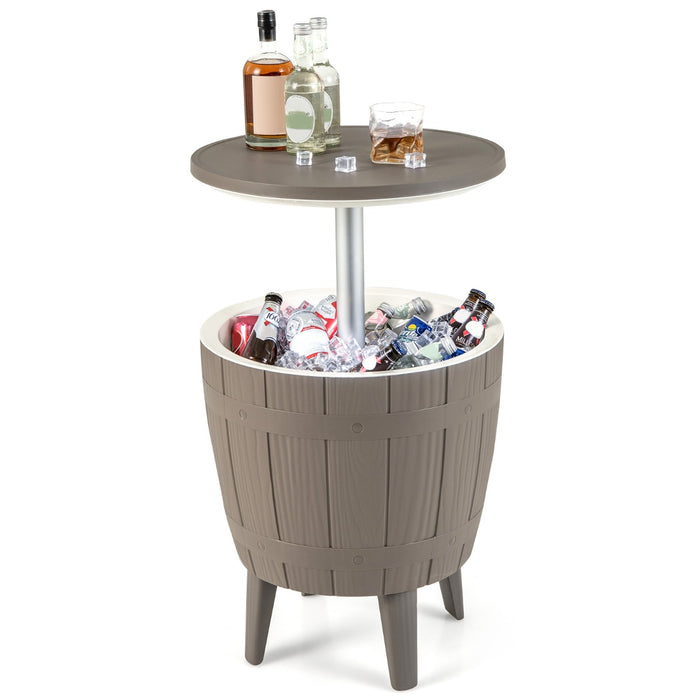 Cooler Style Outdoor Side Table - Telescopic Tabletop for Beer & Wine - Perfect for Patio Parties and Picnics