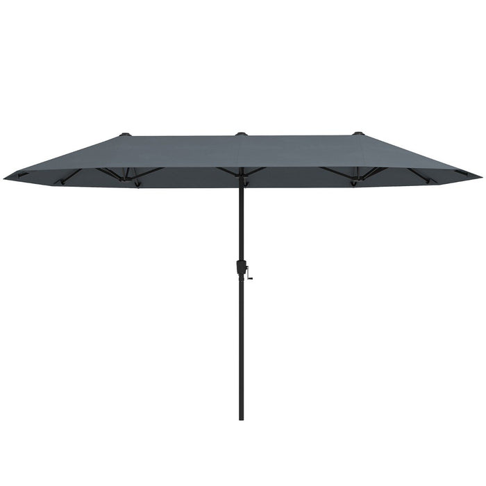 Outdoor Double-Sided Table Market Umbrella with Crank Handle-