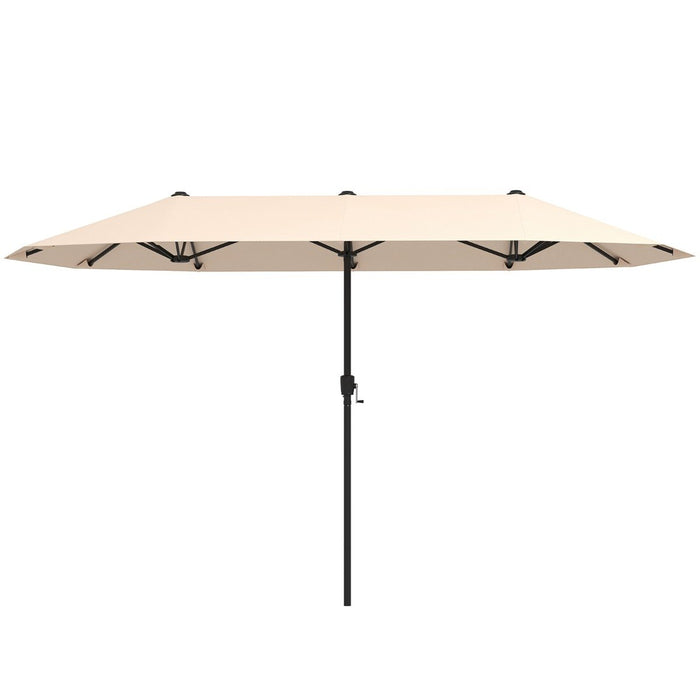 Outdoor Double-Sided Table Market Umbrella with Crank Handle-