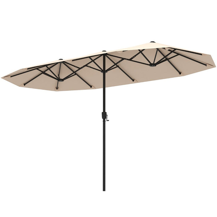 Outdoor Double-Sided Table Market Umbrella with Crank Handle-