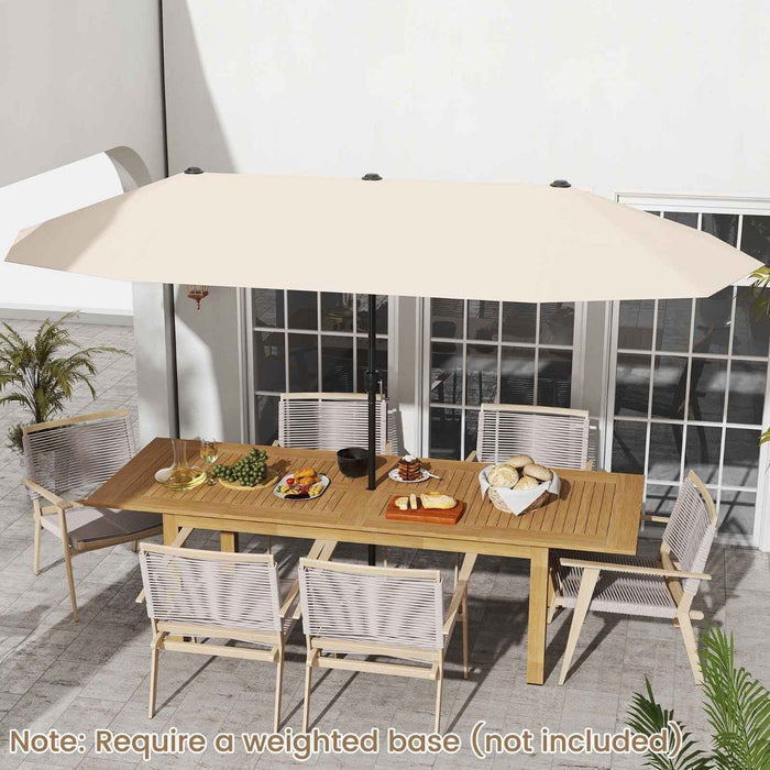 Outdoor Double-Sided Table Market Umbrella with Crank Handle-