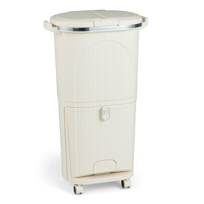 38L Kitchen Trash Can Sorting Garbage Bin with Lids 2 Detachable Buckets-
