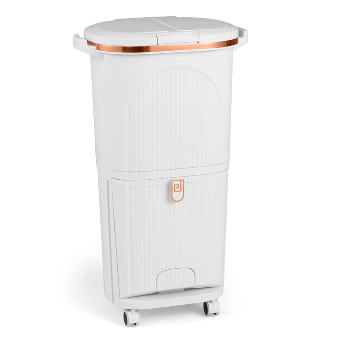38L Kitchen Trash Can Sorting Garbage Bin with Lids 2 Detachable Buckets-