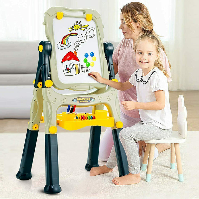 Double Sided Magnetic Children's Easel with Storage Tray-
