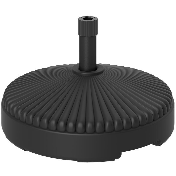 Outsunny Garden Parasol Base Holder, 28kg Sand Filled, 23kg Water Filled, Sun Umbrella Base, Φ55 x 30H cm Black