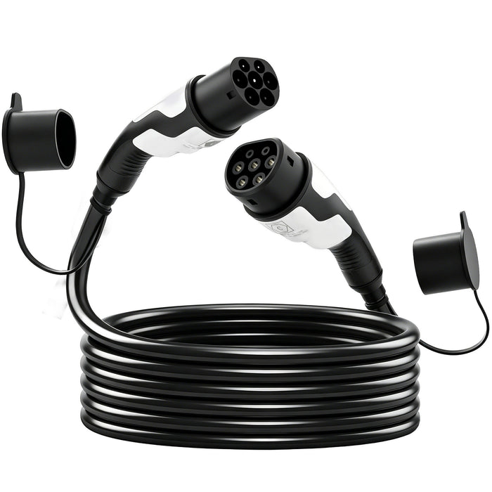 HOMCOM Type 2 EV Charging Cable, 22kW, 32A, Mode 3, 3-Phase, 10m Type 2 to Type 2 EV Extension Cable for EVs, PHEVs