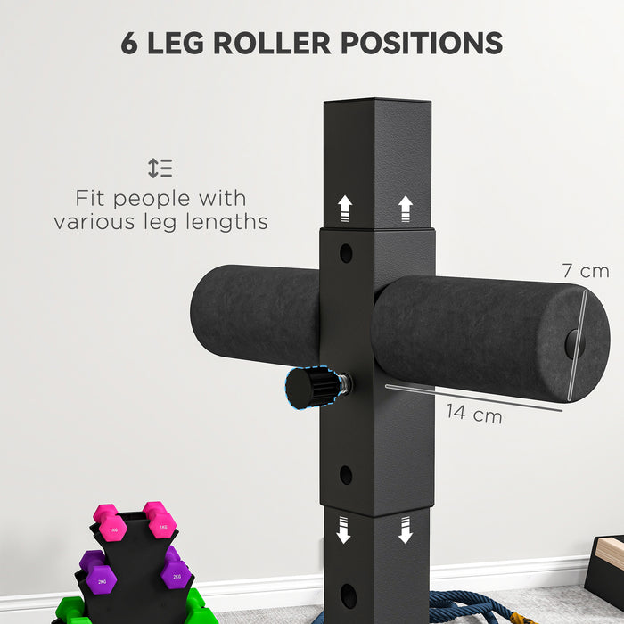 Adjustable Hyperextension Bench - Back Extension Roman Chair with Leg Roller - Strengthening Core, Abs, and Glutes Workout Equipment