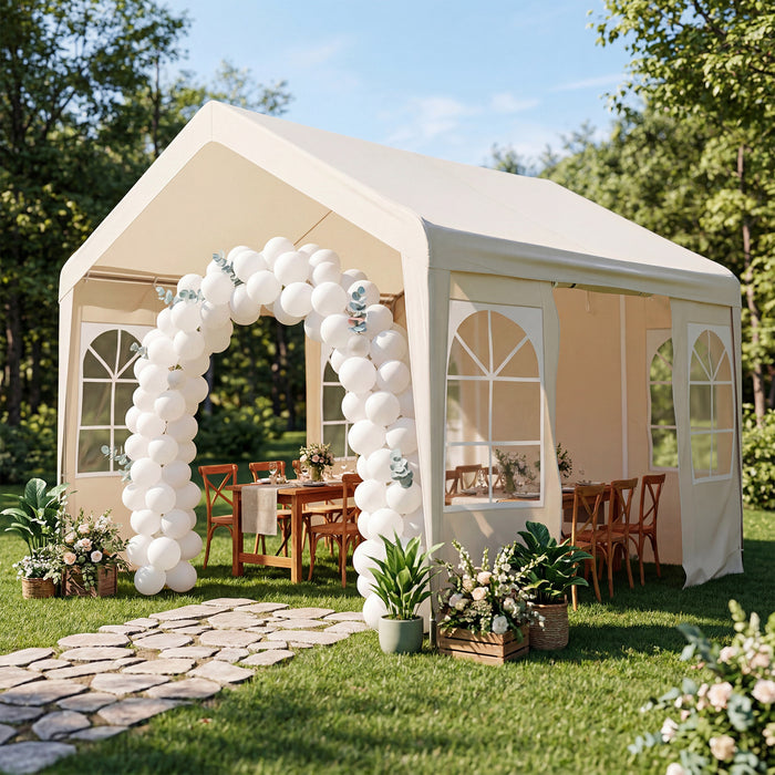 3M x 3M Outdoor Heavy-duty Canopy Tent with 4 Removable Sidewalls and Windows-