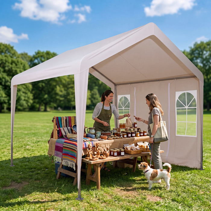 3M x 3M Outdoor Heavy-duty Canopy Tent with 4 Removable Sidewalls and Windows-