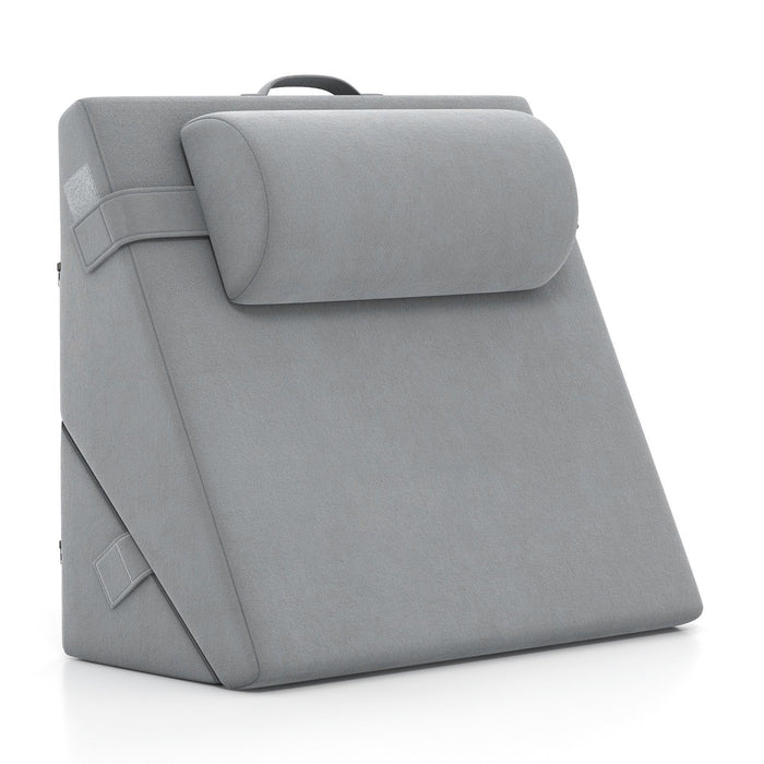 3 Pieces Bed Wedge Pillow Set Adjustable with Air Memory Foam-