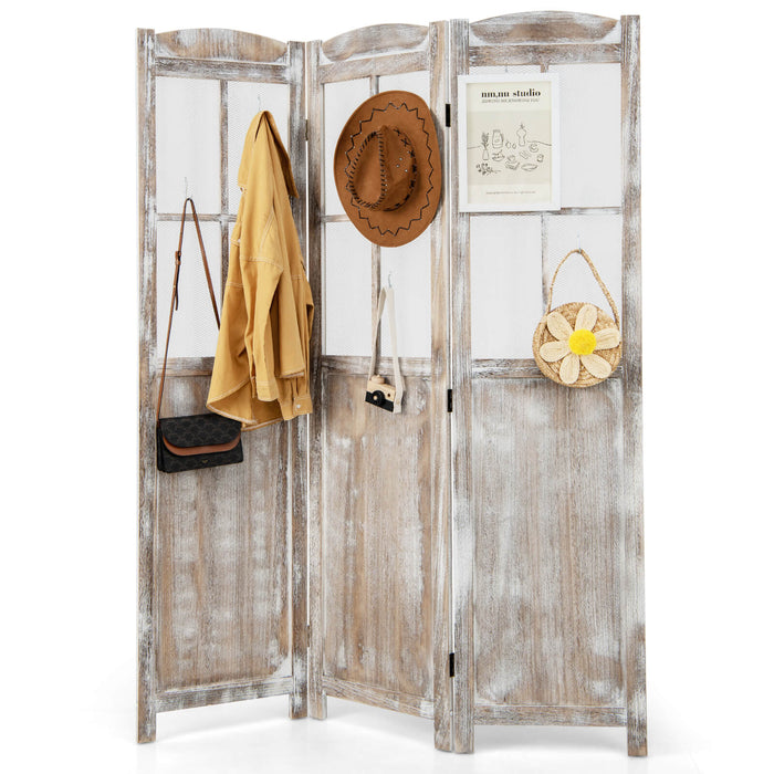 Retro 3-Panel - Room Divider 178cm, Folding Privacy Screen - Ideal for Creating Private Spaces