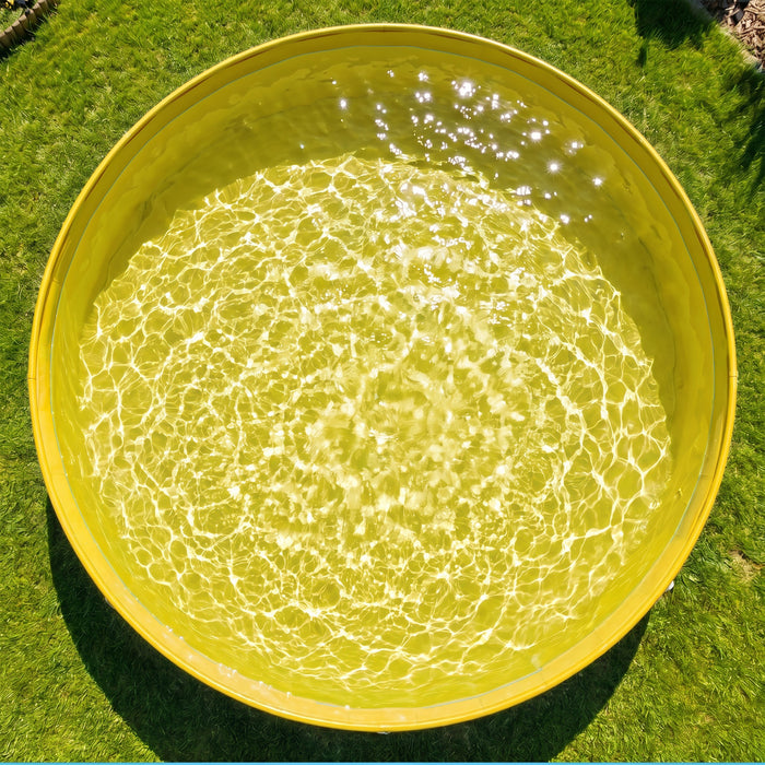 PawHut Foldable Dog Pool for Puppies and Ducks Dog Paddling Pool Bath Tub, Blue, 140 x 30cm