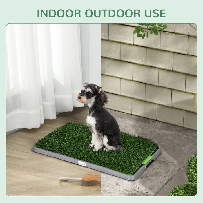 Artificial Grass Pet Potty - Dual Pack Indoor/Outdoor Dog Training System with Tray, 67 x 41cm - Ideal for Puppy Toilet Training & Small Space Solutions