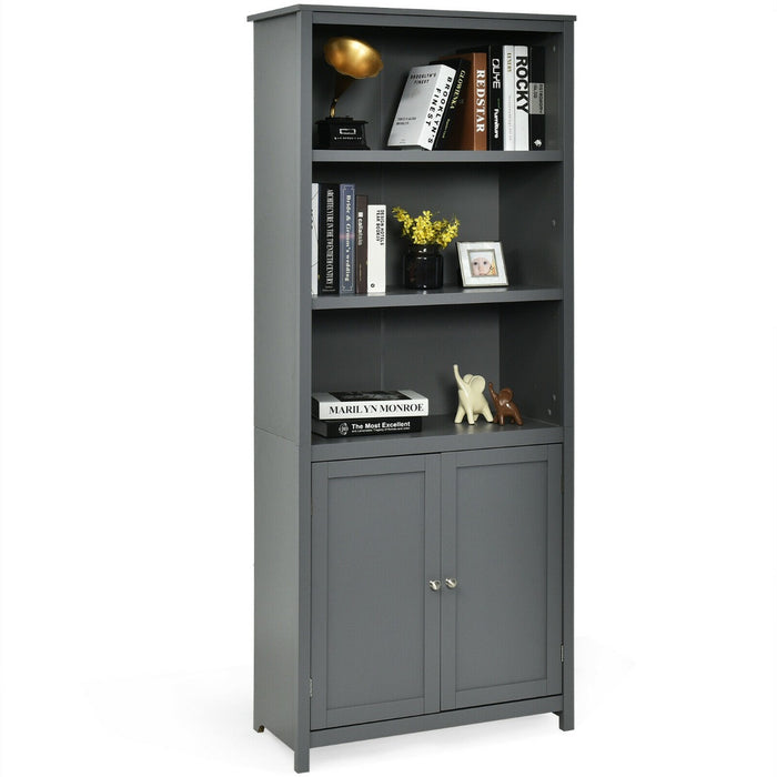 Tall Wooden Bookcase - 3-Tier White Storage Cabinet - Ideal for Organizing Books and Display Décor