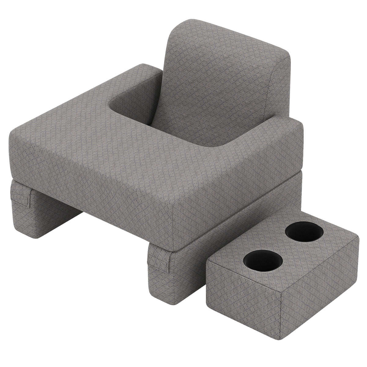 3-Piece Reading Pillow Set with Coaster Back Cushion and Storage Pocket-