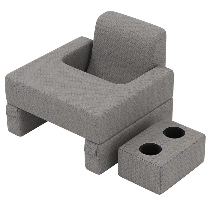 3-Piece Reading Pillow Set with Coaster Back Cushion and Storage Pocket-