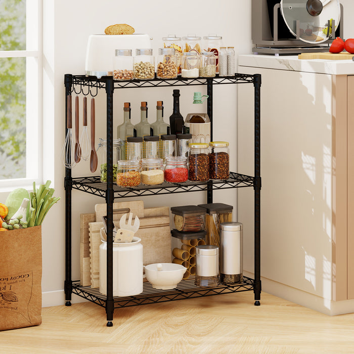 3/4/5/6-Tier Wire Shelving Unit Adjustable Metal Storage Shelves with V-shaped Shelving Rack-5-Tier-S