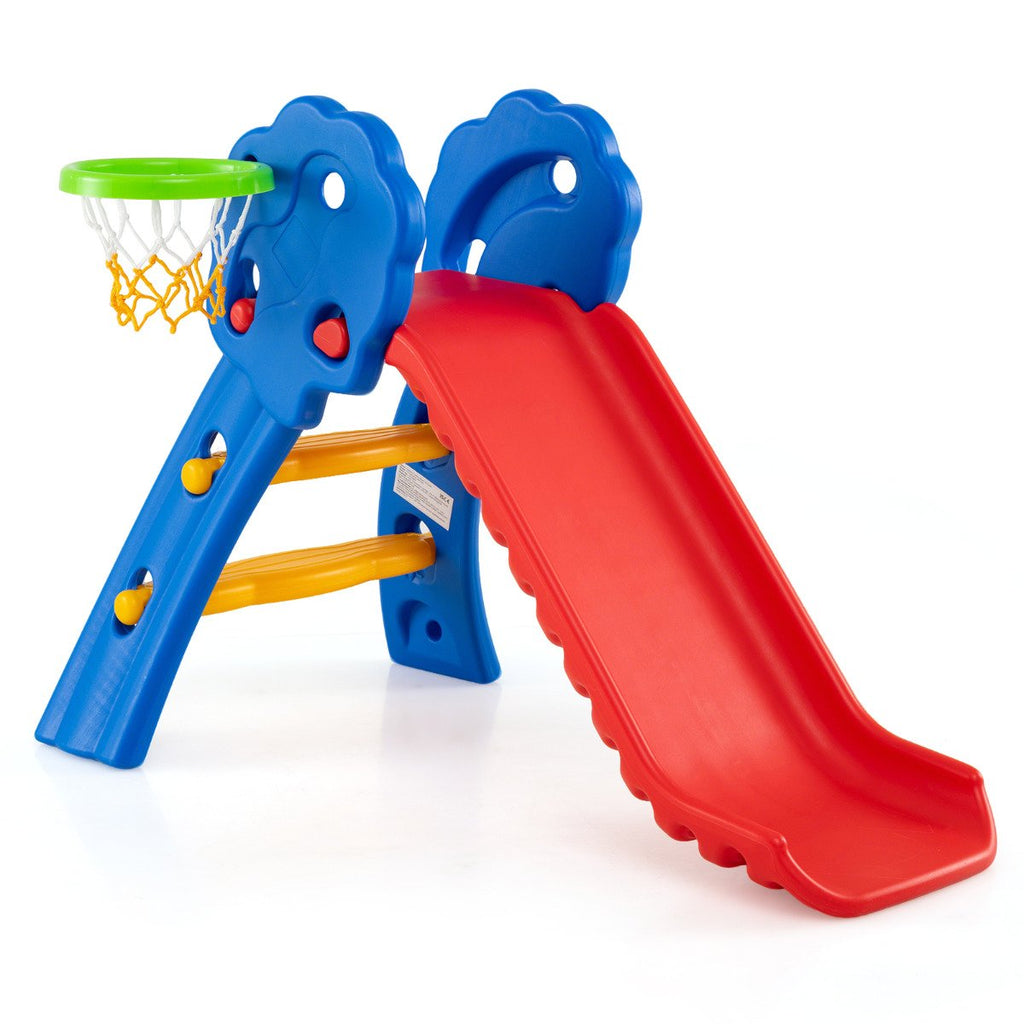 3 in 1 Toddler Slide with Basketball Hoop for Indoor and Outdoor Playground