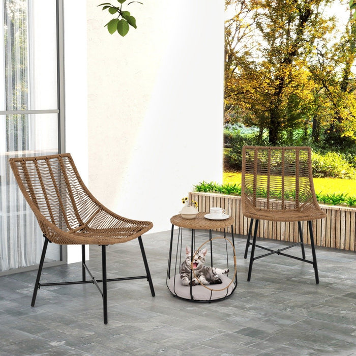 3 Piece Outdoor Furniture Set with Pet House-