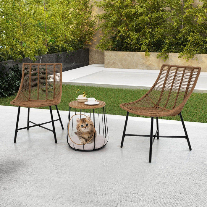 3 Piece Outdoor Furniture Set with Pet House-