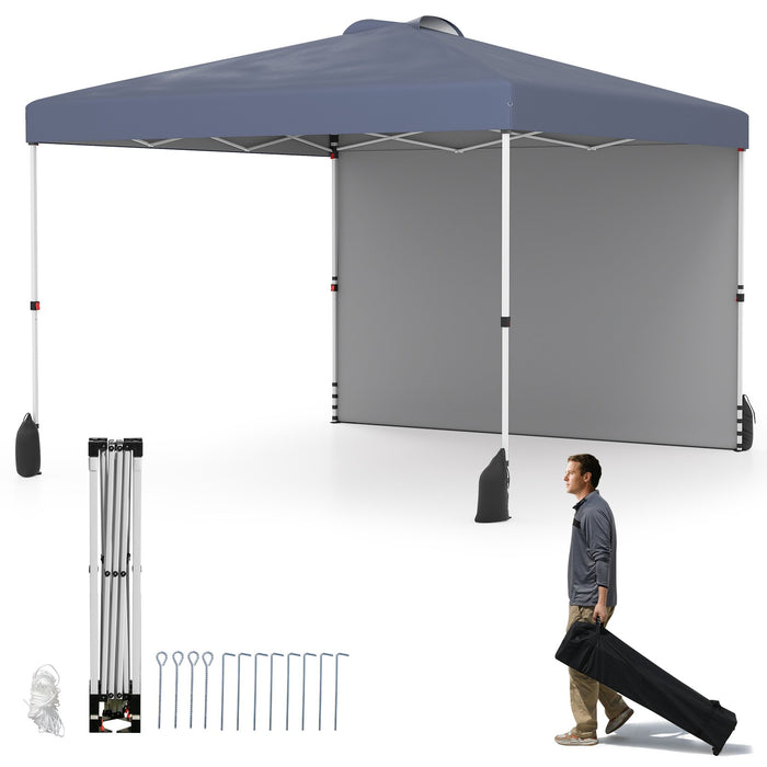3 x 3 m Pop up Canopy Tent with 1 Sidewall Wheeled Bag-