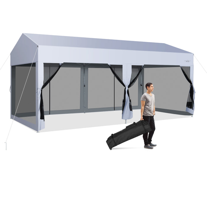 Pop-Up Canopy 3x6m - UV Screen House Party Tent, Removable Sidewalls - Perfect for Outdoor Gatherings, Ensures Sun Protection