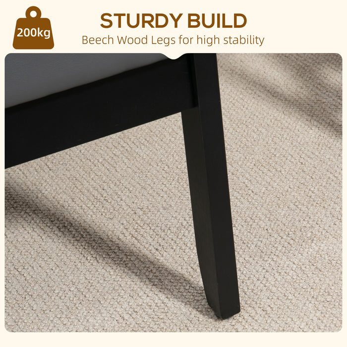 HOMCOM 2 Pieces Armchairs, PU Leather Accent Chairs, Occasional Chairs with Beech Wood Frame for Living Room, Reception, Bedroom, Balcony, Grey