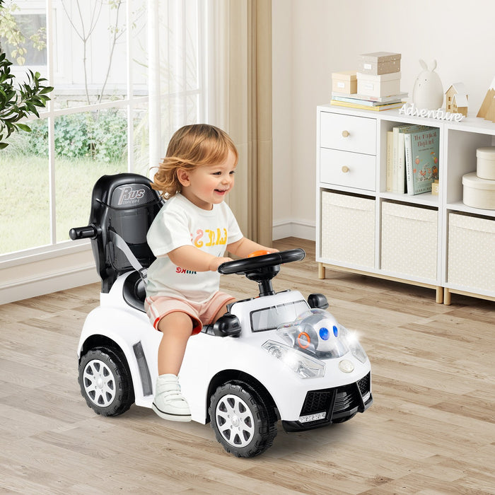 3-in-1 Push Car for Toddler Sliding Car with Seat Belt and Canopy-