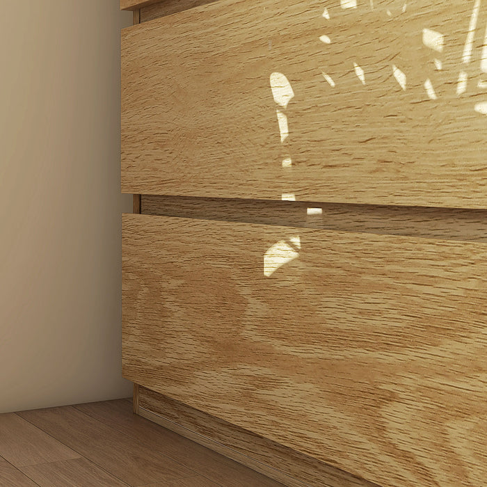 180cm Oak Wood Effect Bookcase - Free Standing Bookshelf with 3 Shelves & 3 Drawers, Display Cabinet - Versatile Storage for Living Room, Home Office, Bedroom