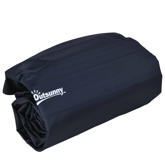Double Size Inflatable Air Mattress - Built-in Foot Pump, Portable with Carry Bag, Blue - Ideal for Camping & Overnight Guests