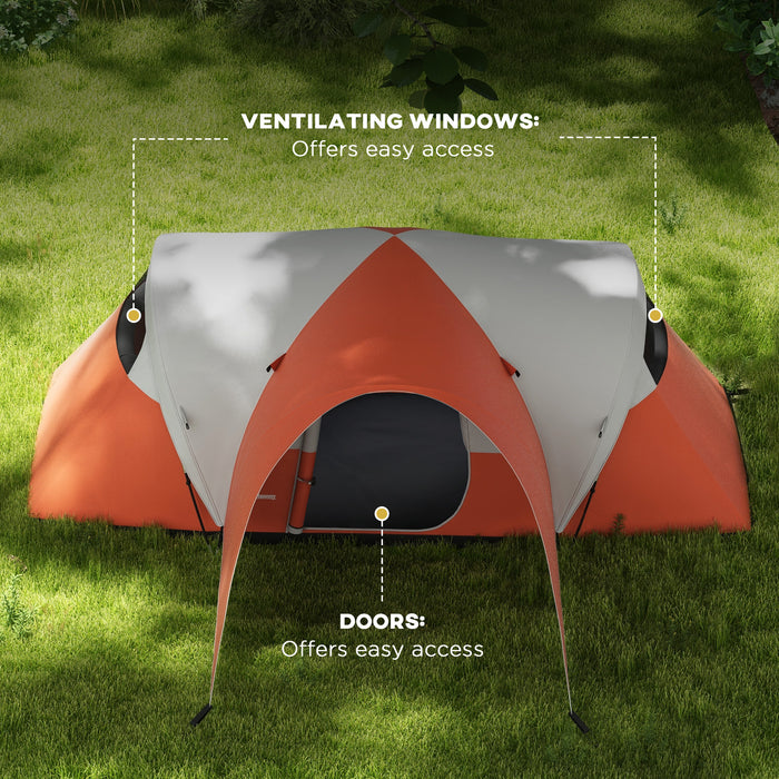 3000mm Waterproof Family Camping Tent - Spacious 5-6 Person Shelter with Integral Porch and Sewn-in Groundsheet - Ideal for Group Outings and Outdoor Adventures