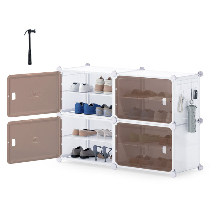 6 Tier Shoe Storage Cabinet with Removable Shelves