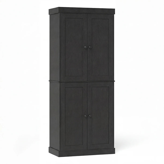 4-Door Modern Freestanding Storage Organizer with 2 Adjustable Shelves-