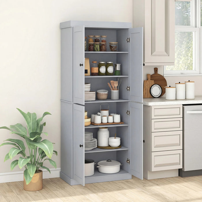 4-Door Modern Freestanding Storage Organizer with 2 Adjustable Shelves-