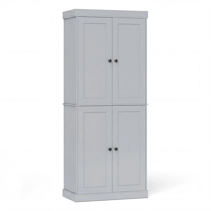 4-Door Modern Freestanding Storage Organizer with 2 Adjustable Shelves-