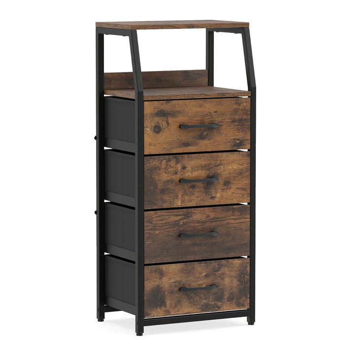 4-Drawer Storage Cabinet with Detachable and Foldable Fabric Drawers-