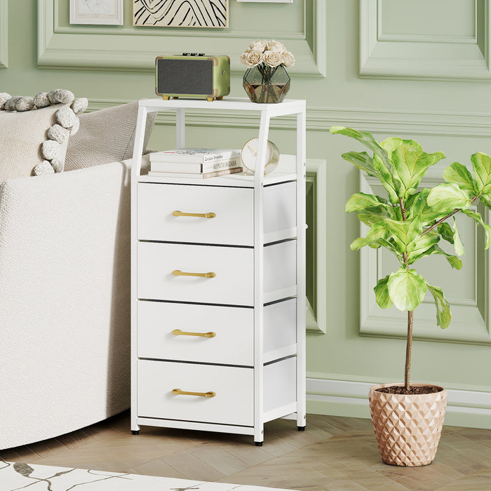 4-Drawer Storage Cabinet with Detachable and Foldable Fabric Drawers-