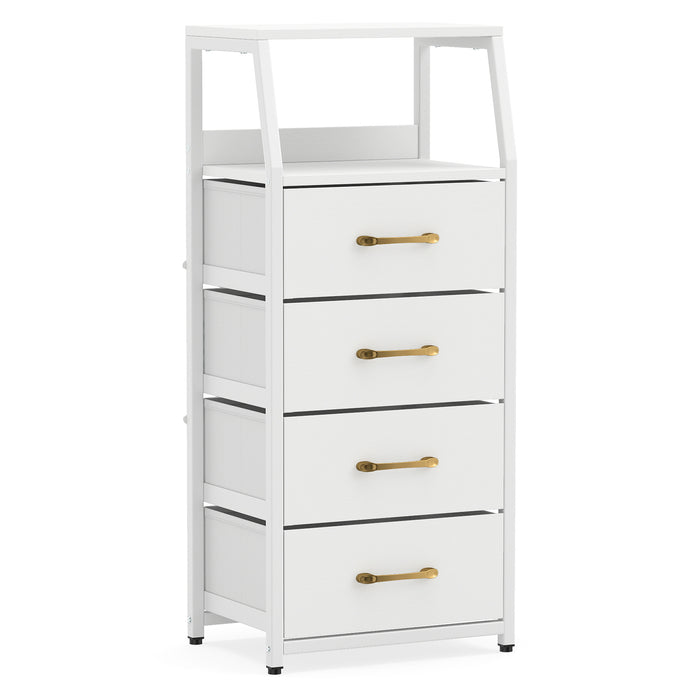 4-Drawer Storage Cabinet with Detachable and Foldable Fabric Drawers-