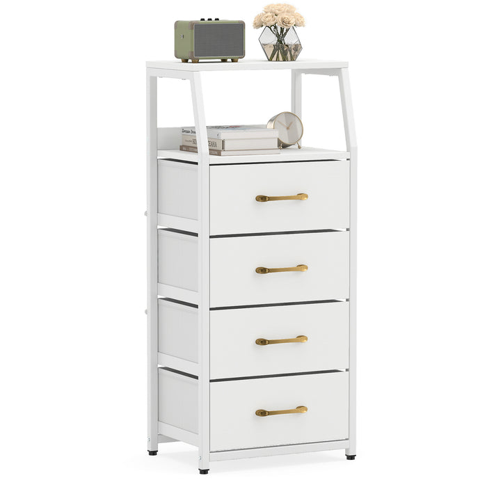 4-Drawer Storage Cabinet with Detachable and Foldable Fabric Drawers-