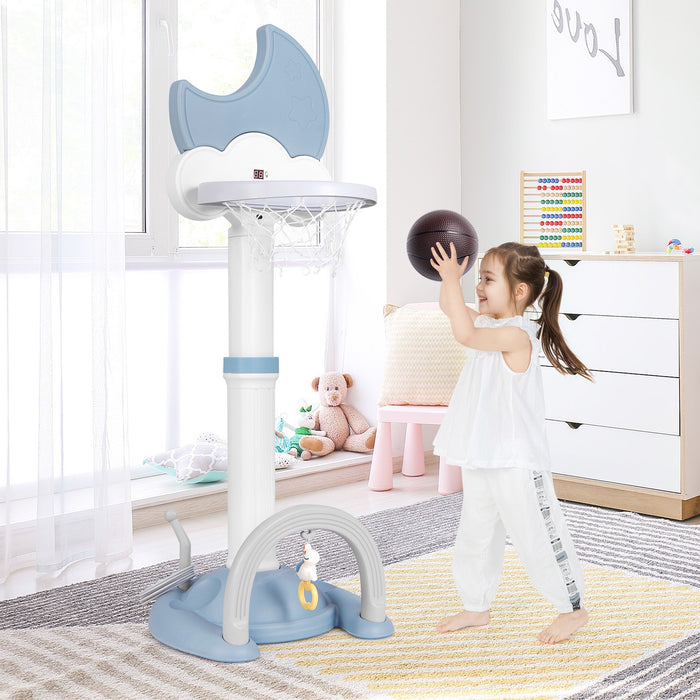 4-In-1 Kids Basketball Hoop with Adjustable Height for Kids-