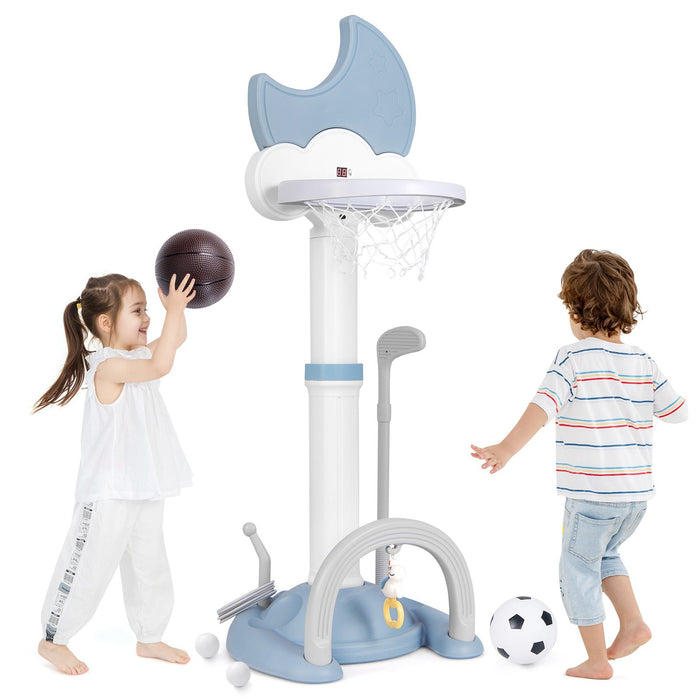 4-In-1 Kids Basketball Hoop with Adjustable Height for Kids-