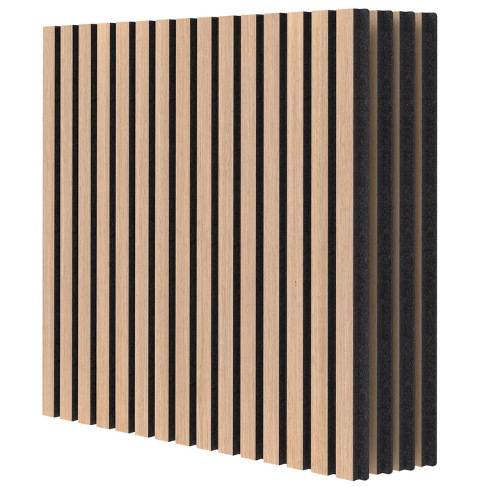 4 Pack Acoustic Panels for Walls 60 x 60 cm Sound Absorbing Panel with 15 Wooden Slats-