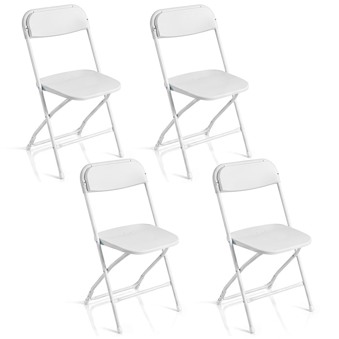 4 Pack Folding Chairs with Heavy Duty Metal Frame for Home-Black