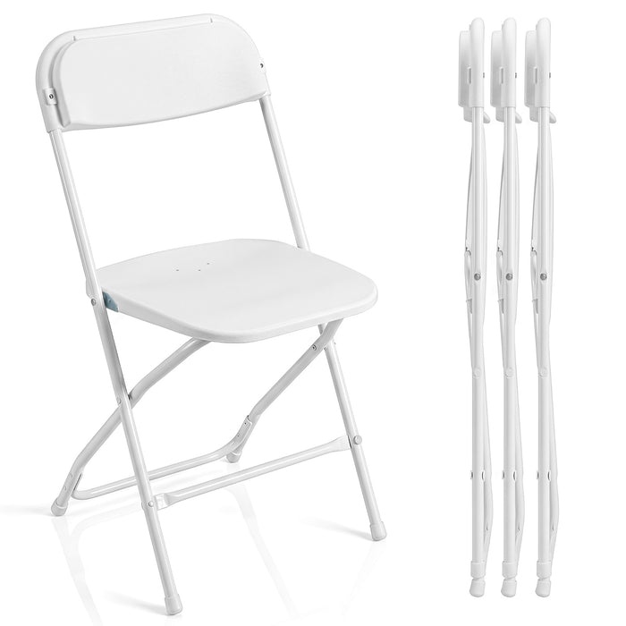 4 Pack Folding Chairs with Heavy Duty Metal Frame for Home-Black